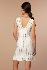 Valentina Dress in Off White/Black Combo