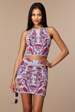 Alessia Bird Mini Skirt in Pastel Lilac