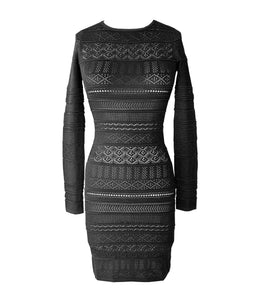 Chloe Long Sleeve Mini Dress In Black