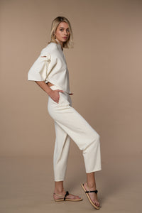 Riley Trouser in Off White/Egret