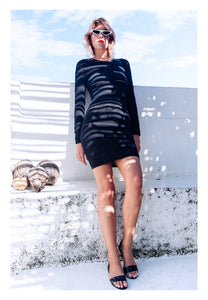 Chloe Long Sleeve Mini Dress In Black