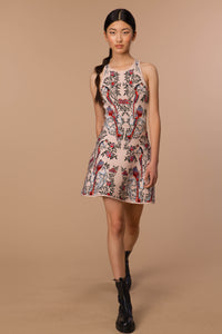 Kim Fit & Flare Dress in Nude