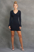 Natasha V Neck Bell Sleeve Dress - VIAVAI FASHION 