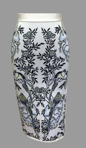 Anna Bird Jacquard Skirt in Off White - VIAVAI FASHION 