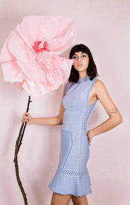Sophia Fit & Flare Skirt in Serenity Blue - VIAVAI FASHION 